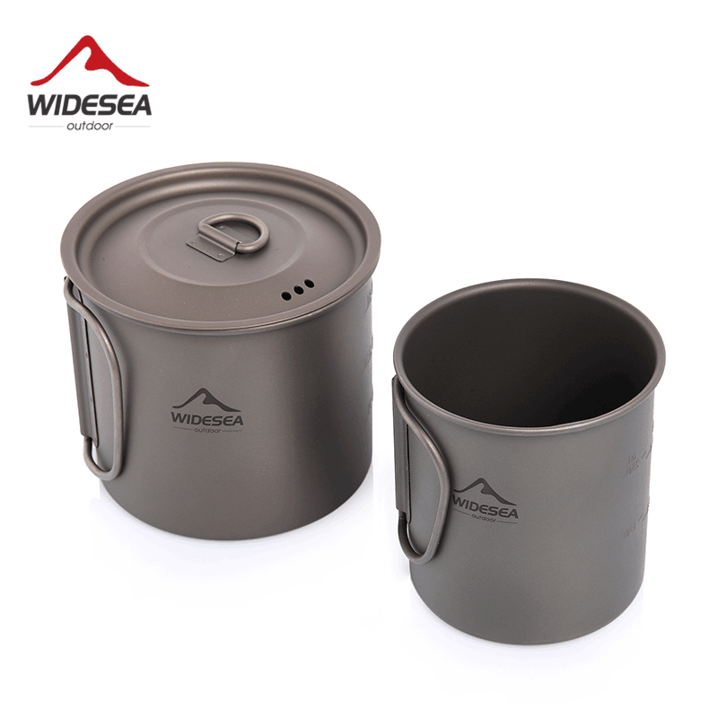 Camping Cooking Set Jetboil - Taza de titanio Widesea para camping,