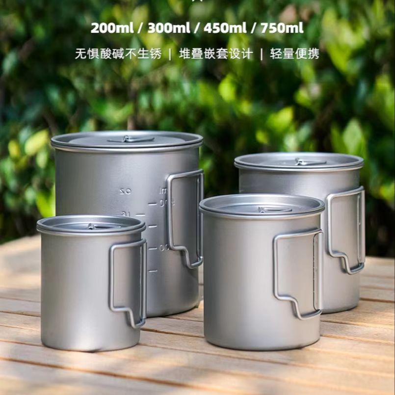 Camping Cooking Handle - Nuevo Tazas de titanio para acampar,
