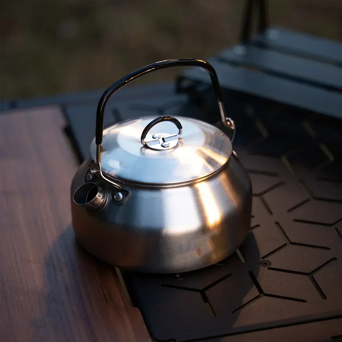 Camping Cooking Kettle - Hervidor de acero inoxidable de 0,8l,
