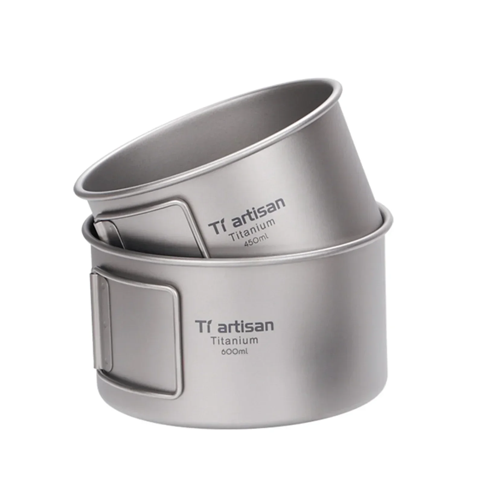 Camping Cooking Handle - Cuenco de titanio con asa plegable,