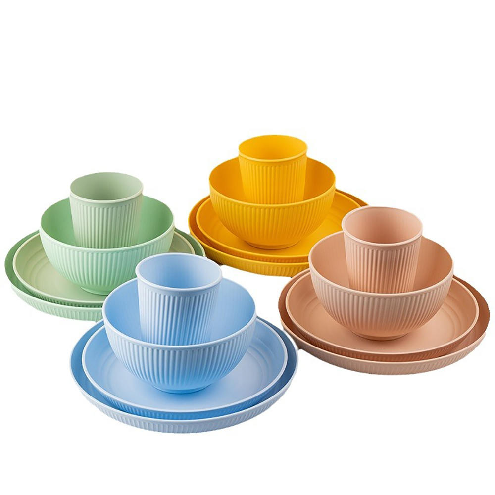 Camping Cooking And Eating Set - Juego de cubiertos de paja de
