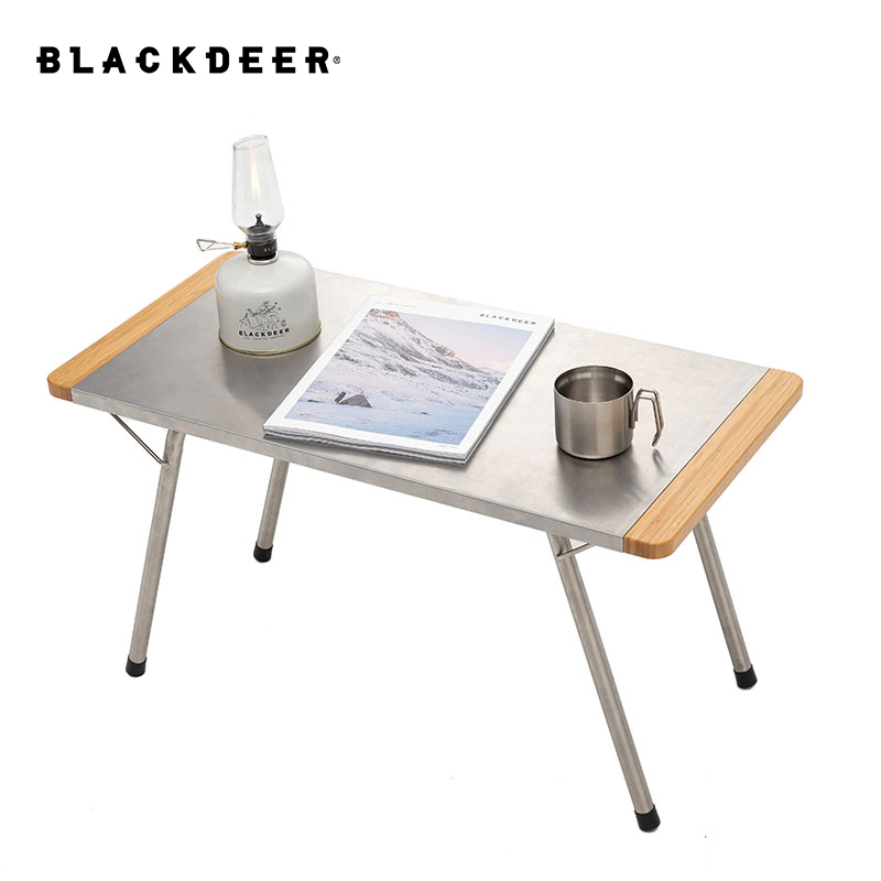 Camping Cooking Table - Mesa plegable de bambú de acero