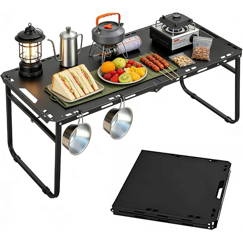 Camping Cooking Table - Mesa de Camping Plegable y Ajustable,