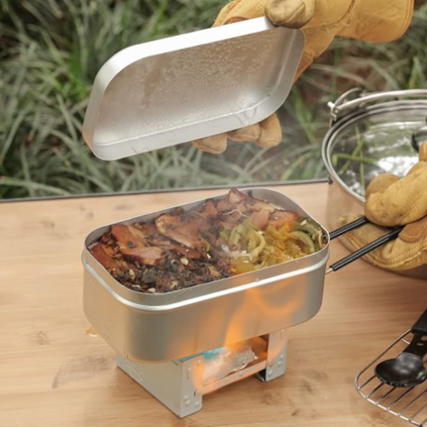 Camping Cooking Utensils Kit - Asa plegable para caja Bento, contenedor