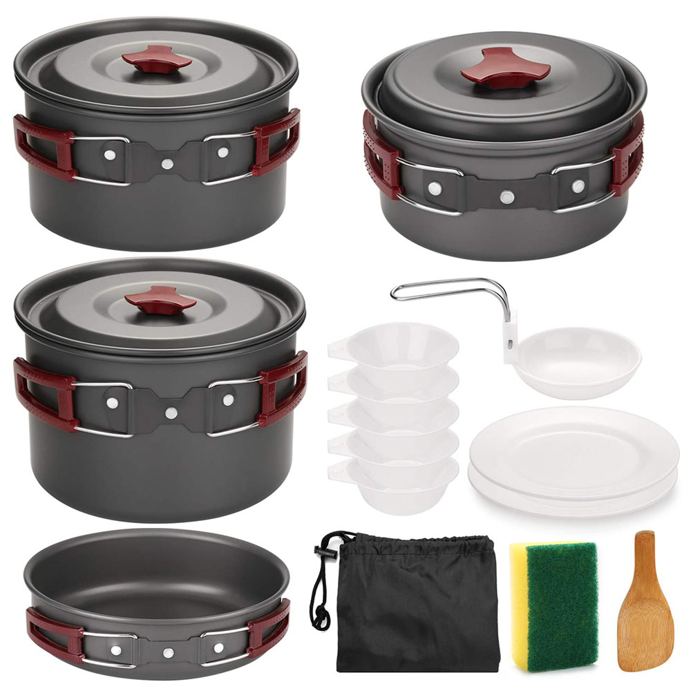 Camping Lightweight Cooking Pot - Kit de utensilios de cocina para