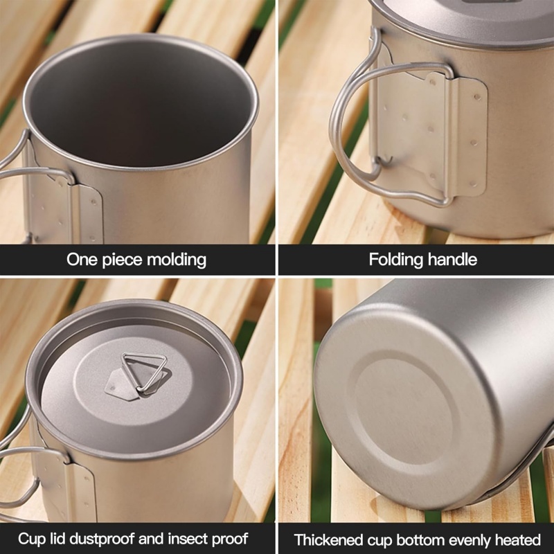 Taza de camping de titanio con - Camping Cooking Gadgets reseña y precio