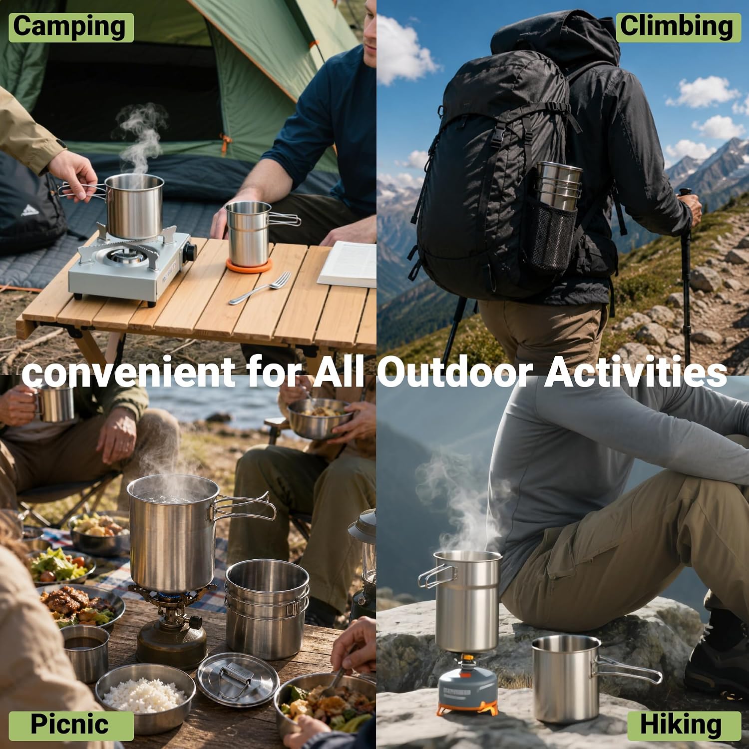 Tazas plegables para acampar,  - Camping Cooking Gadgets reseña y precio