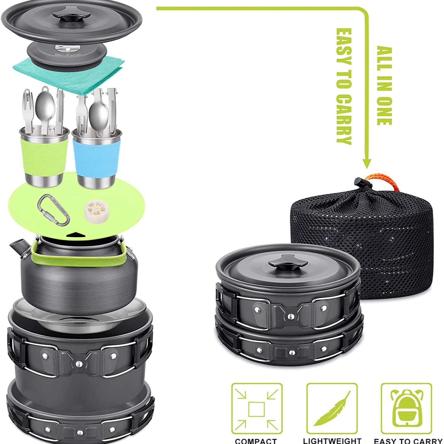 Juego Completo de Cocina para  - Camping Cooking Easy reseña y precio