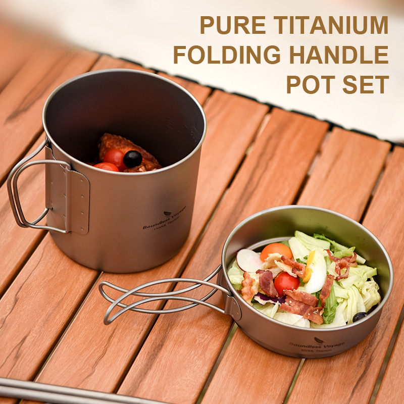 Juego de ollas con mango plega - Camping Lightweight Cooking Pot reseña y precio