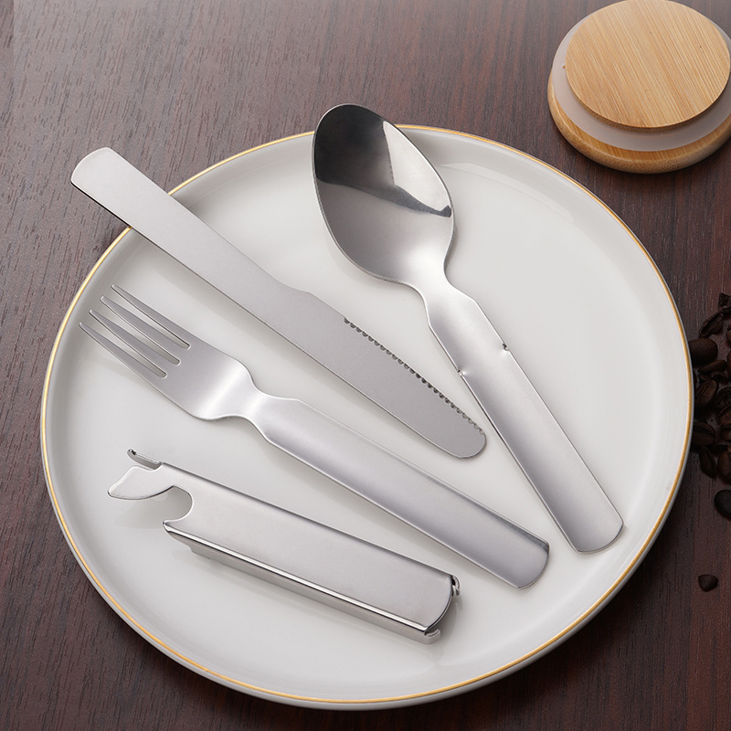 4 unids/set portátil de acero  - Camping Cooking And Eating Set reseña y precio
