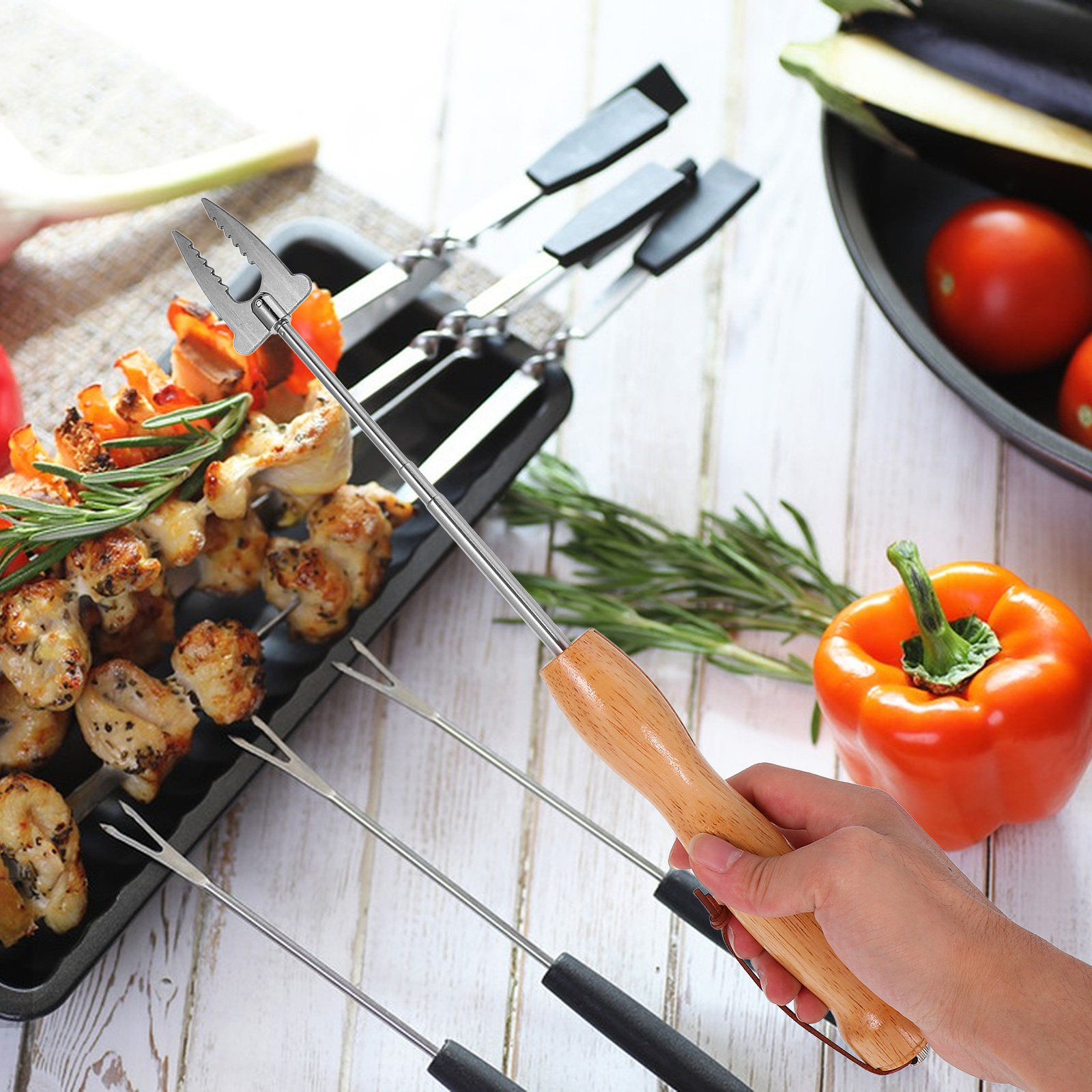 Brochetas Extensibles de Acero - Camping Cooking Fire reseña y precio