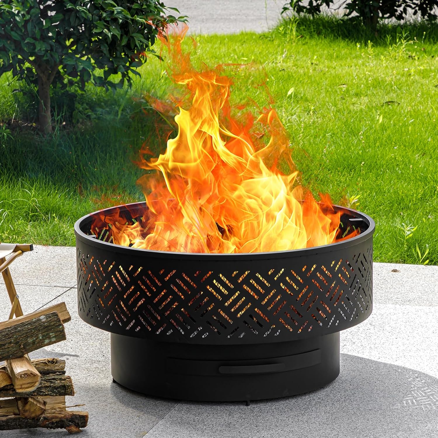 Mesa de fuego redonda de metal - Camping Cooking Table reseña y precio