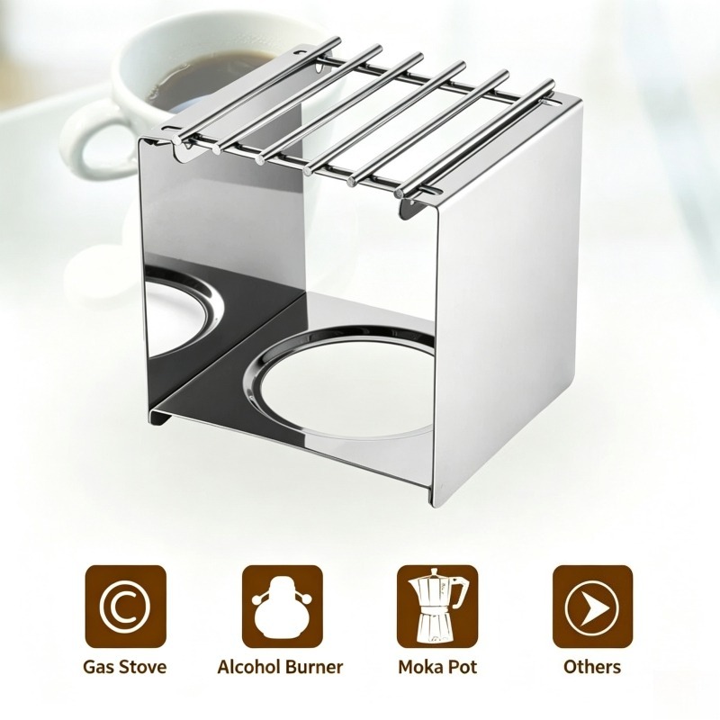 Soporte Cuadrado de Acero Inox - Camping Cooking Gadgets reseña y precio