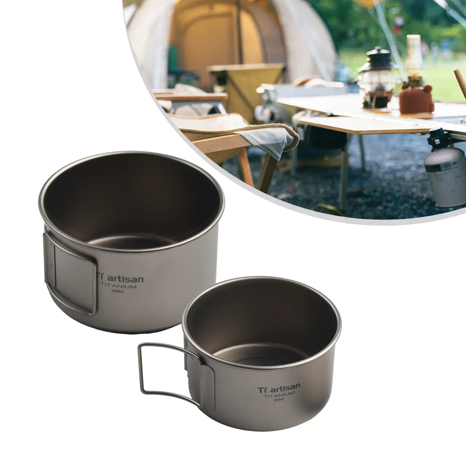 Cuenco de titanio con asa pleg - Camping Cooking Handle reseña y precio