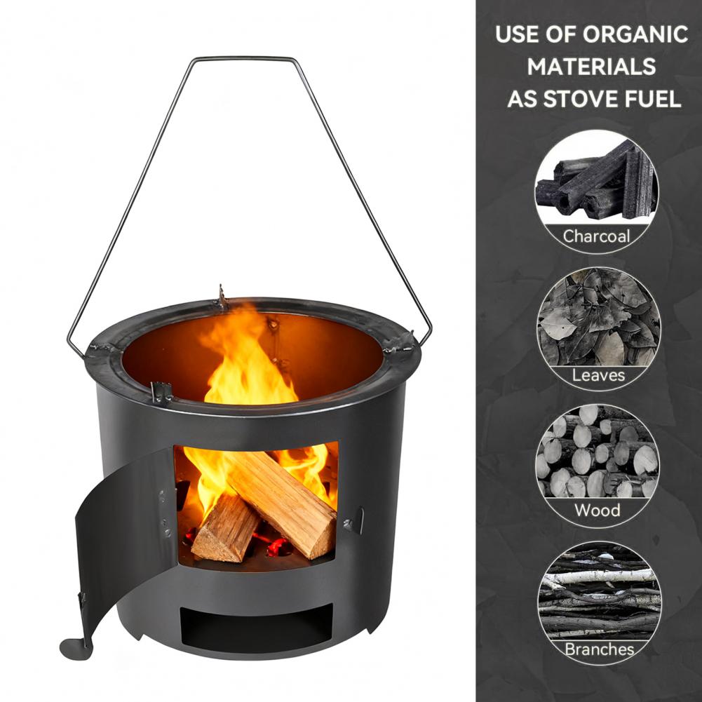 Estufa de leña portátil para p - Camping Cooking Easy reseña y precio